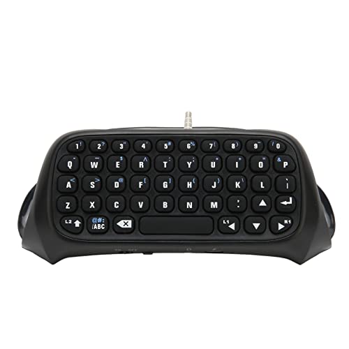 SENECESLI Teclado para PS4Controller, Bluetooth3.0 Wirelesss Mini Chatpad Teclado de Mensajes con Altavoz Incorporado, Gamepad Portátil Gaming Chatpad Teclado, PS4Controller Accesorios DC 5V