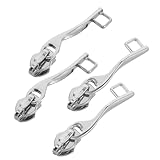 UKCOCO Tiradores de Cremallera para Equipaje 4 Unidades, Nailon Doble Capa, Orificio para Candado, Color Plata Espejo, Reemplazo Seguro para Maletas, Mochilas y Bolsos de Viaje