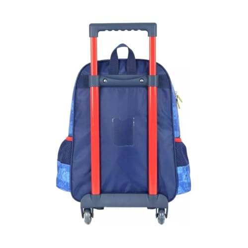Kit Mochila De Rodinhas Lancheira Estojo Turma Esponja (Azul)