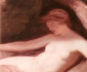 Peinture à l'huile George Romney reproduction de nu féminin couché sur toile 30x36 pouces