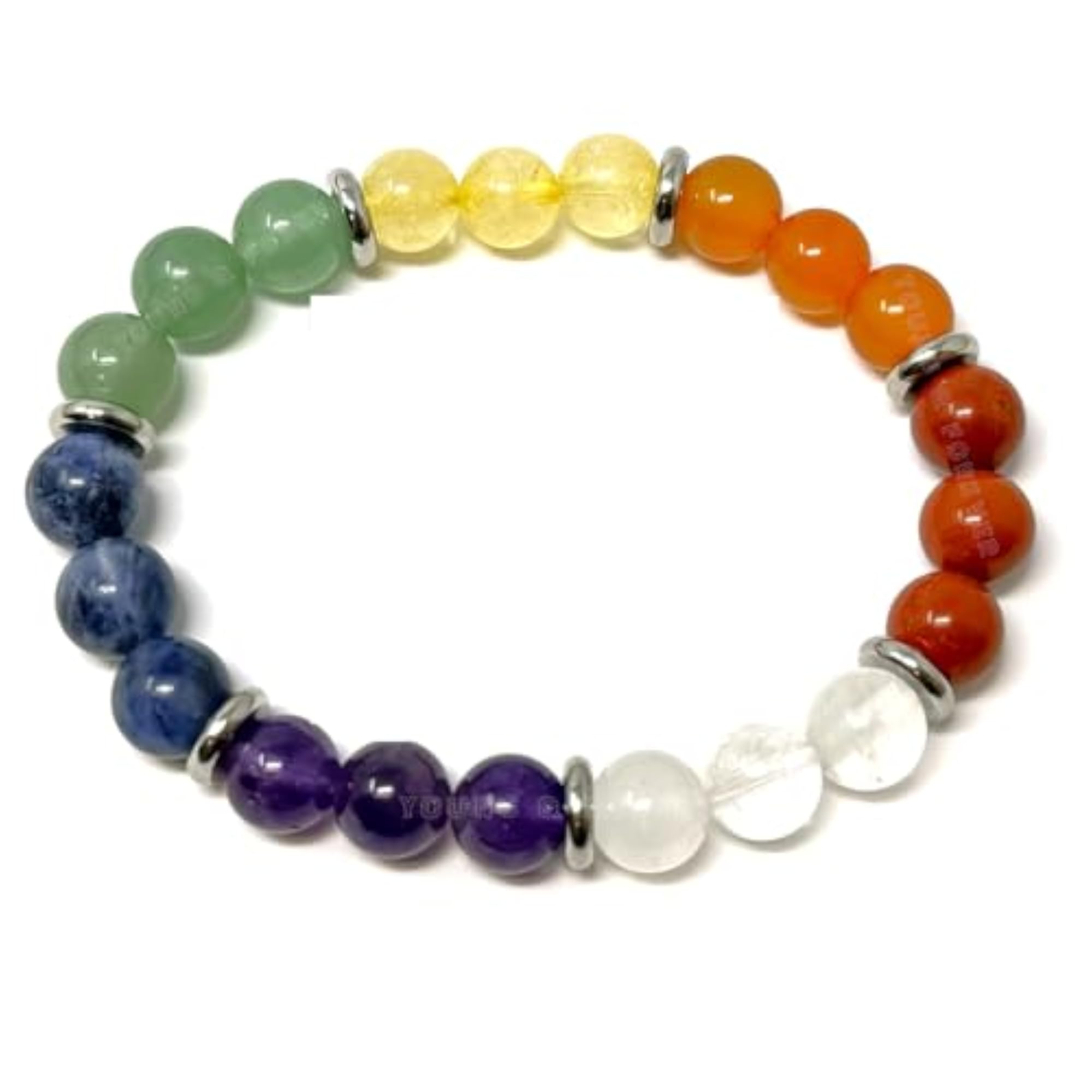 Trinity 21 Natural Healing Crystal Chakra Bracelet for Men & Women