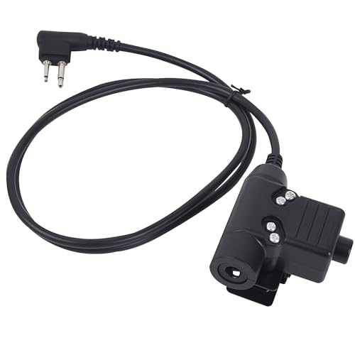Pdflie 2 Pin U94 Ptt Radio Headset Adapter Cable for Motorola Walkie Talkies(NATO US Military Wired,Black)