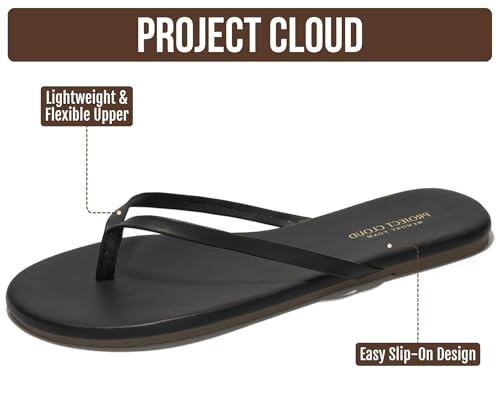 Image of Project Cloud Flip Flops for Women Footwear- Lightweight and Memory Foam Insole Sandals for Women 2026 - Durable Non-Slip Beach Essentials Flats for Women Sandals (Foundations)