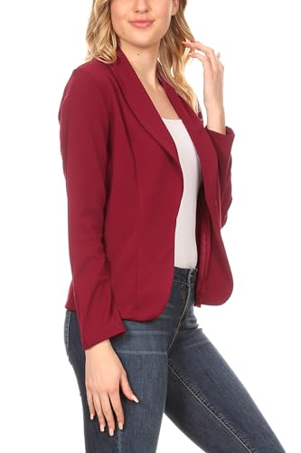 Women's Chic Long Sleeve Fitted Open Blazer Jacket for Casual Office Elegance2
