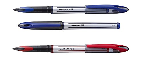 PACK LOTE de 2 Bolígrafos Uni Ball Roller Air Azules + 1 Bolígrafo Uni Ball Roller Air Rojo