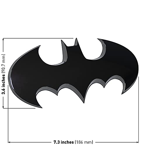 Image of Fan Emblems Batman 3D Car Badge - 1989 Batwing Logo - Large (Black Chrome: 7.3 x 3.6 x 0.4 inches)