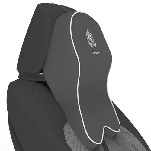 Image of MRRON Supreme Memory Foam Headrest Neck Rest Cushion - Ergonomic Car Neck Pillow Cervical Support for Neck Pain Relief in Office, Driving (Grey)