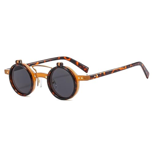 Lunettes de soleil verres rabattables protection UV400 double pont punk chic pour femme