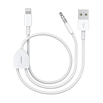[Upgraded] Aux Cord for iPhone, Lightning to 3.5mm Aux Cord 2in1 Audio Charging Cable Compatible with iPhone 14 13 12 11 XS XR X iPad All iOS Version, Supports Car Stereo/Speakers/Headphone 3.94Ft