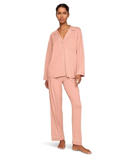 Image of Eberjey Gisele Classic Women's Pajama Set | Long Sleeve Shirt + Long Pants