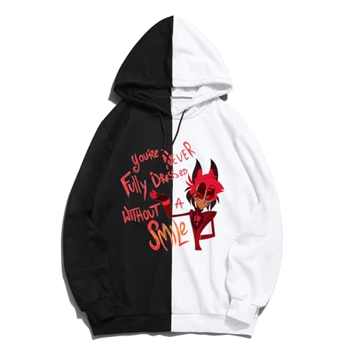 Eclaty Alastor Hoodie Costume Cosplay Sweatshirt Sweater (Black 1, L)