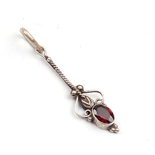 Pendentif grenat rouge en argent sterling 925 anti-ternissement pour sublimer votre décolleté