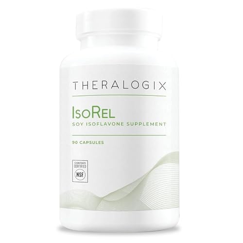 Image of Theralogix IsoRel Whole Soybean Extract Supplement - 90-Day Supply - Menopause Support to Aid Hot Flashes - Prostate Health Support for Men - NSF Certified - 90 Capsules