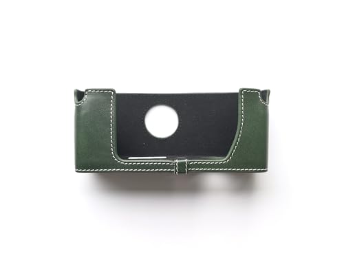 Demi-étui fait main en cuir véritable pour Minolta SRT101 vert