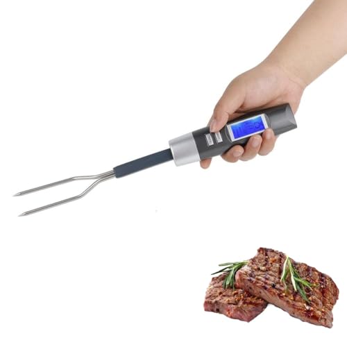 Nikou Digital Meat Thermometer, Food Temperature Probe Instant Read Fork Cooking Grill Fork, BBQ with LCD Display for Sugar Jam Kitchen