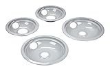 Whirlpool W10291024 Genuine OEM Round Burner Drip Bowls For Electric Ranges, Gray – Replaces 814115, 814116, 4396091, 74003439, 74003441, 04100195, 74001520, 04100196, 0305380, 04100529, and others