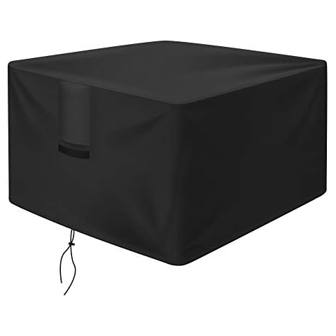 OKPOW Fire Pit Cover 90cm,Firepit Covers Waterproof Square-600D,Fire Bowl Cover Anti-UV,Heavy Duty Rip Proof Oxford Fabric Firepit Cover, Round Fire Pit Covers- Black(90cm*90cm*50cm) Cover