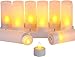 Flameless Candles with Rechargeable Base Led Candles Flickering LED Tea Lights Unscented Tealight Warm White Plastic Realistic Candle Party Decoration Upgraded Tea Candle Set of 12 NO NEED BATTERY