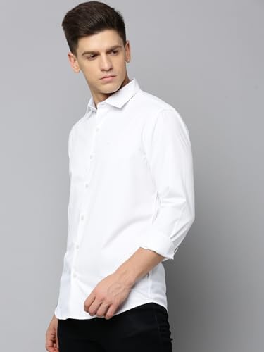 Image of SHOWOFFFF Men Self Design Casual Shirt | Spread Collar Full Sleeves Cotton Shirt for Mens | Slim Fit Regular Length Shirt for Men's