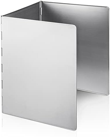 3 Sided Oil Splatter Guard, Upgrade Stainless Steel Anti Splatter Shield for Stove Top Cooktop, Yhuitek Foldable Grease Splatter Screen Oil Barrier, 11.7" x 14.7" (H)