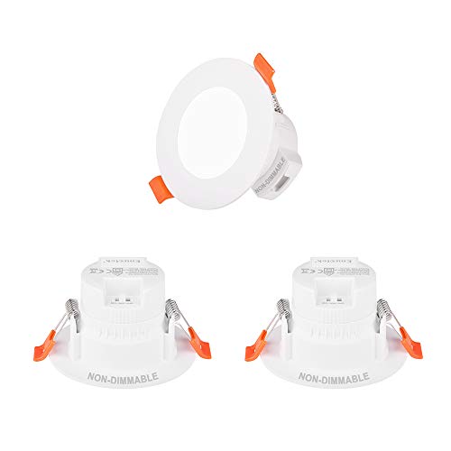 ENUOTEK Lamparas Plafon Focos Downlight LED Empotrables Pequeños de Techo 5W IP44 para Baño Cocina Color de Luz Ajustable No Regulable Agujero de Techo Diámetro 65 80MM Lot de 3