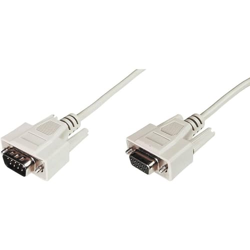 DIGITUS Cavo di connessione seriale - da D-Sub 9 a D-Sub 9 - da maschio a femmina - 3,0 m - Cavo di prolunga - Beige