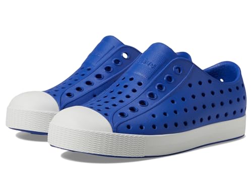 Native Shoes Kids Jefferson (Little Kid/Big Kid) - Shoes for Kids - Two-Tone Design - Vegan EVA Upper Adventure Blue/Shell White 3 Little Kid M