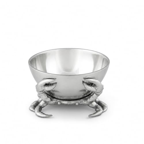 Arthur Court Crab Bowl - Aluminum Nautical Serveware for Snacks and Dips - 5.5" Diameter