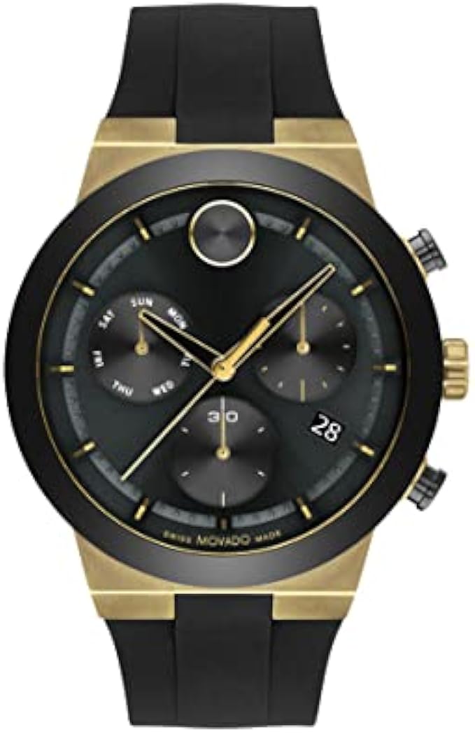 Movado Bold Fusion Men's Watch - Swiss Quartz Chronograph Movement, Silicone Strap - 5 ATM Water Resistance - Luxury Fashion Timepiece for Him - 44.50mm
