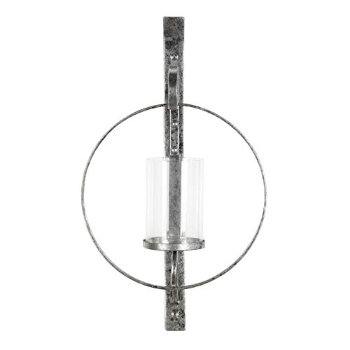 Kate And Laurel Doria Metal Wall Candle Holder Sconce, Silver #TOP1