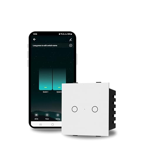 AZIOT SMART MODULAR 2 GANG PREMIUM TOUCH SWITCH (16amp Each) - GL...