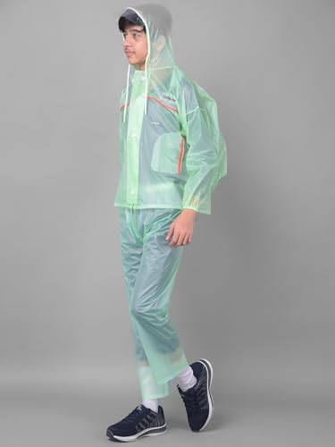 Image of Dollar Kids Waterproof PVC Raincoat Jacket & Pant Set | Zipper & Button Closure | Adjustable Hood & Pocket | Lightweight Full Body Rainwear Suit for Boys & Girls