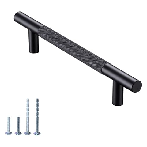 AITITAN 10 Pack Black Cupboard Handles - 160mm Hole Centers (212mm Length) Matte Black Drawer Handles ,Black Kitchen Handles, Wardrobe Handles and Cabinet Handles Cover