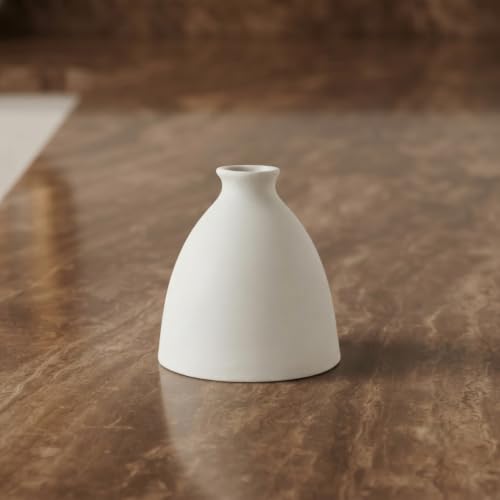 Image of Ceramic Flower Vase for Home Decor Modern Matte White Decorative Table Vase Minimalist Nordic Vase for Pampas Grass, Dried, Artificial & Fresh Flowers Living Room, Bedroom & Office