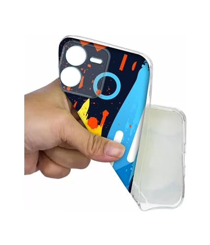 Image of Casotec Abstract Stripes Geometric Figures Printed Silicon Soft TPU Back Case Cover for iQOO Z9 5G, Multicolor