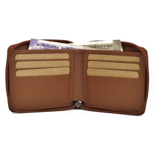 Image of WildHorn Women's Zip Around Wallet - Premium Leather Floral Print Purse | Stylish Clutch with Zipper Closure & Multiple Card Slots for Ladies & Girls
