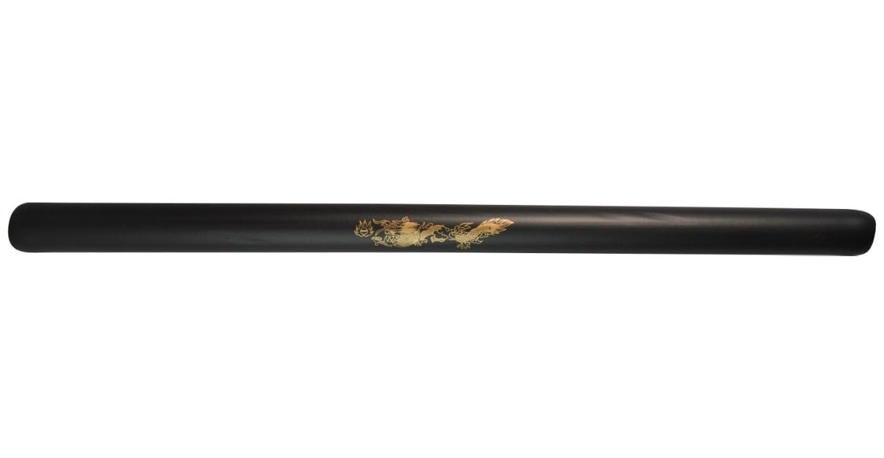 Escrima Stock Safety - 65 cm lang - mit Schaumstoffbezug - schwarz, Drachenmotiv