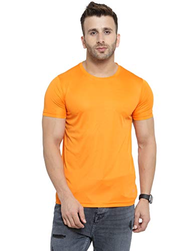 Image of AWG ALL WEATHER GEAR Dryfit T-Shirts for Men - Round Neck, Half Sleeves, Cotton, Regular fit Stylish Branded Solid Plain Tshirt for Men- Ultra Soft, Comfortable, Lightweight T-Shirt