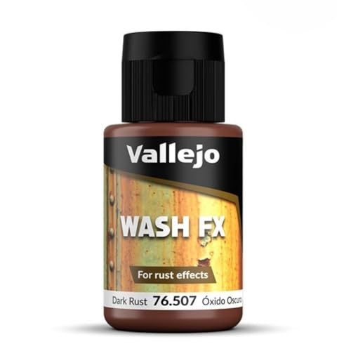 Vallejo - Wash FX | Dark Rust 35 ml. (1.18 fl.oz.) | Designed for Rust Effects | Visual Realism for your Projects | Brush or Airbrush Use