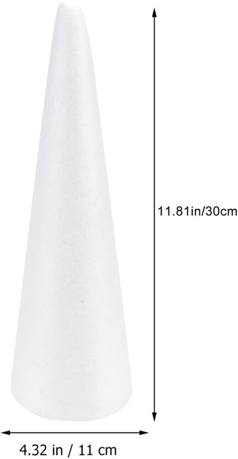 Wedding Table Decor 3 Pack Cones for Crafts Foam Tree Cones for DIY Crafts White Foam Cone Polystyrene Cone Shapes Crafts for Home Party Wedding Xmas Decoration Foam Paper