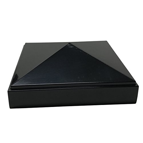 4" x 4" Aluminium Pyramid Post Cap for Metal Posts - Pressure Fit - Black