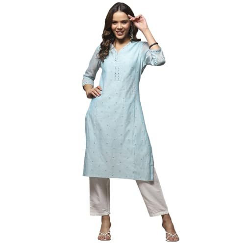 Image of BIBA Women Polyester Regular Fit Asymmetric Kurta
