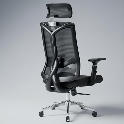 Image of Spiralflex Ergonomic Office Chair for Work | Multi-Lock Synchro Tilt Mechanism | 4 Year Warranty | 3D Armrest | Adjustable Lumbar (Grey, 3 Position Lock)