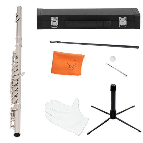 Flûte en Do en argent 16 trous le cadeau idéal pour amateur de musique avec étui