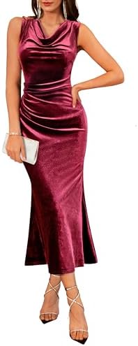 GRACE KARIN 2025 Velvet Wedding Guest Dresses for Women, Winter F...