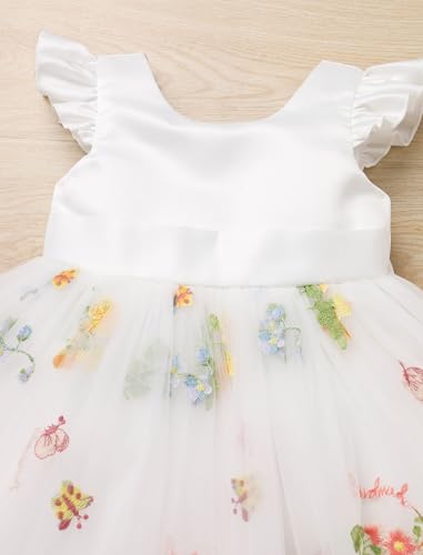 IDOPIP Toddler Baby Girls Tutu Dress Embroidery Strawberry Birthday Party Dresses Princess Pageant Bowknot Gown with Headwear4