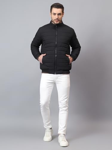 Image of Cantabil Solid Beige Full Sleeves Mock Neck Regular Fit Men's Casual Reversible Jacket | Casual Winter Jackets for Men | Mens Jackets for Winter Wear (P MJKT00239)