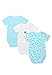LOVABLE BABY Body Manica Lunga in Cotone Biologico, Abbigliamento Bambino, Pacco da 3, 1 mese, Blu/Bianco (Stelle Blu + Bianco)
