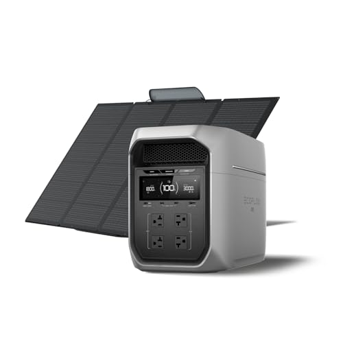 Image of EF ECOFLOW Portable Power Station DELTA 3 MAX Plus with 400W Solar Panel, 3000W Max Output, Fast 0-80% Recharge in 64mins, Reliable Home Backup & RV Camping