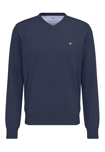 FYNCH-HATTON Pullover aus Baumwolle mit V-Ausschnitt Night/M